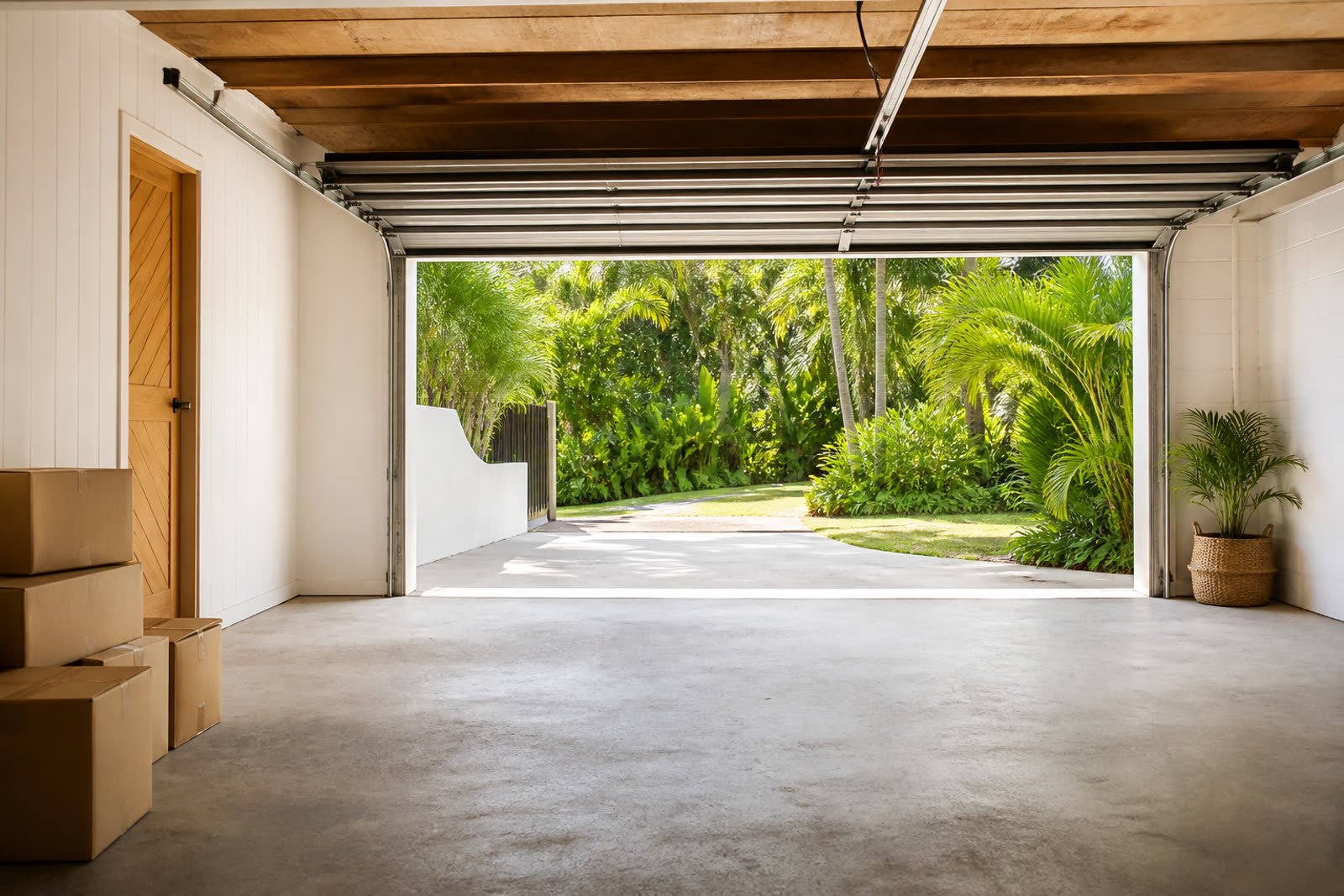Garage swept clean after a rubbish removal job